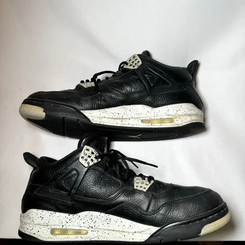 Size 12 - Nike Air Jordan 4 Retro LS Oreo 2015 Men's Shoes